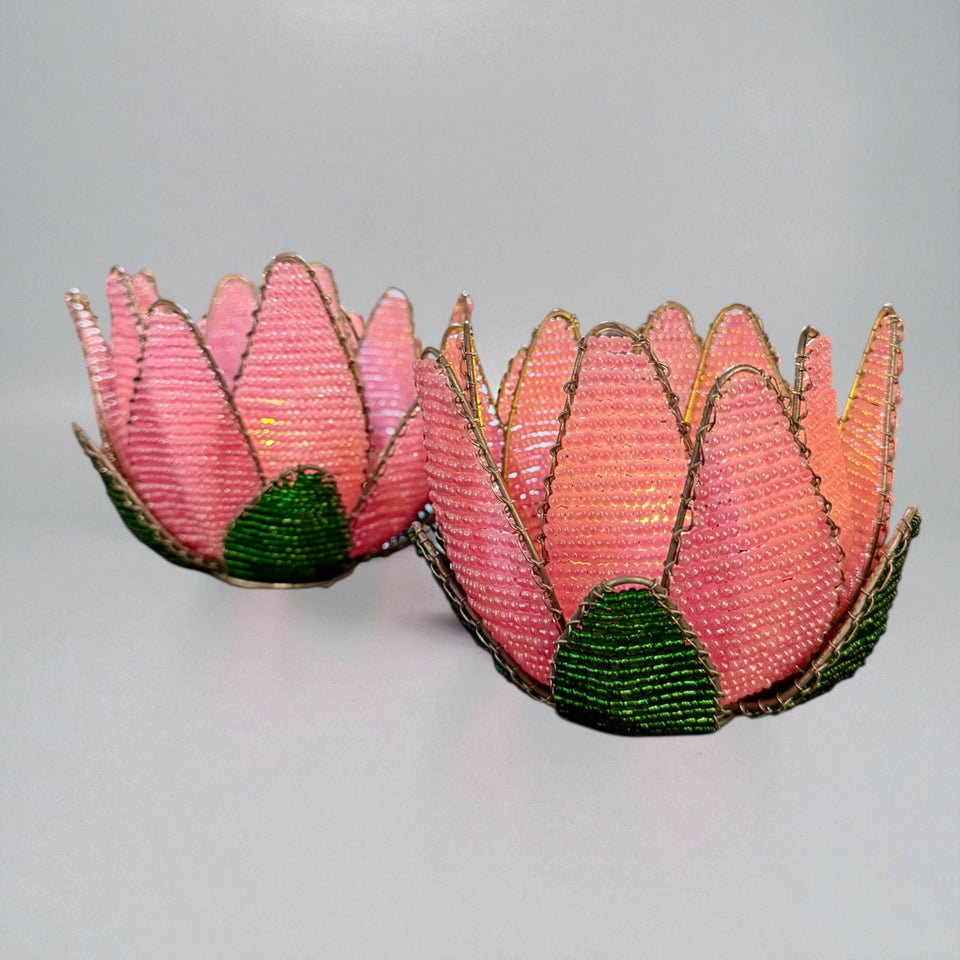 Pink Protea Tea Light Holder