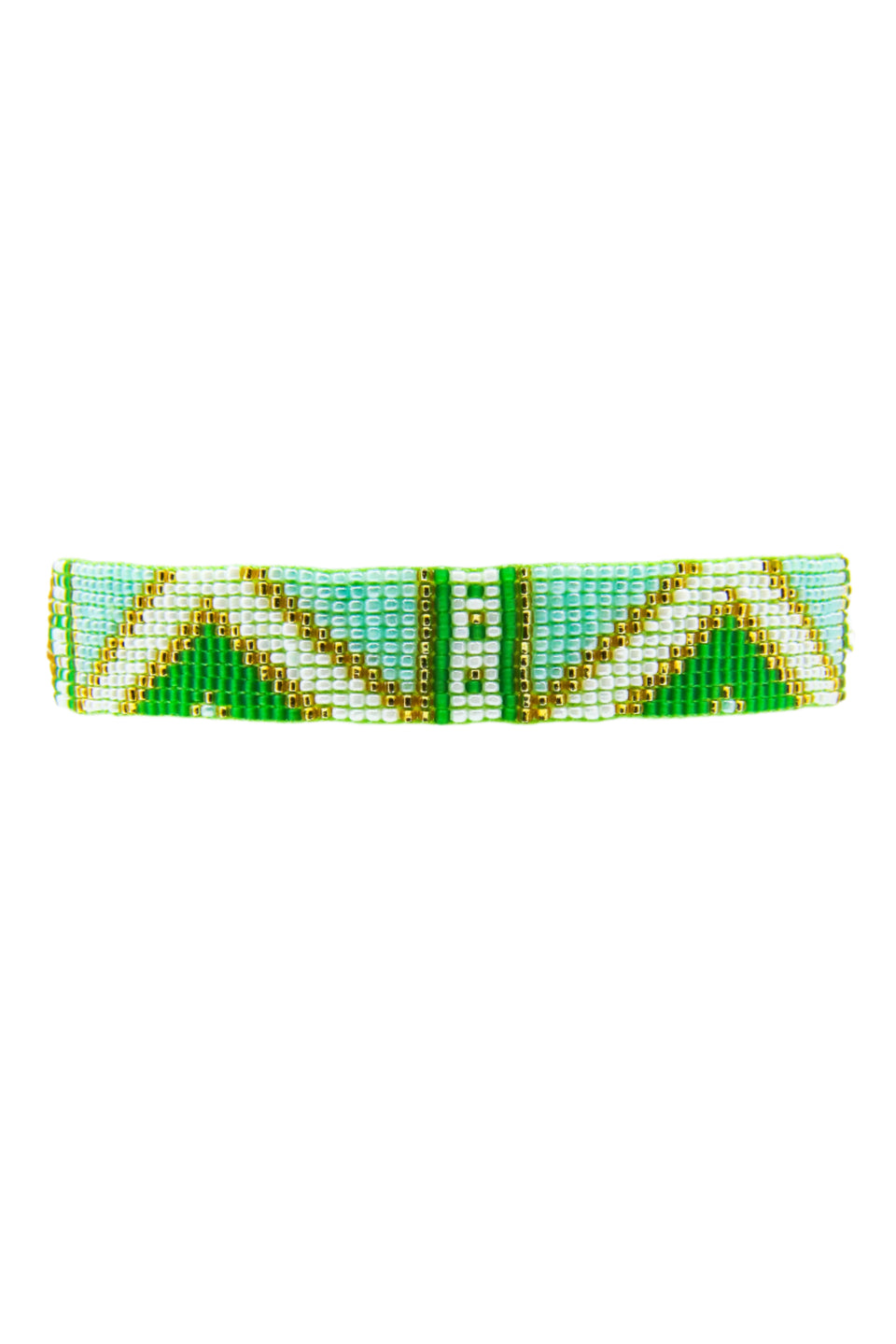 Botanical Triangles Beaded Bracelet