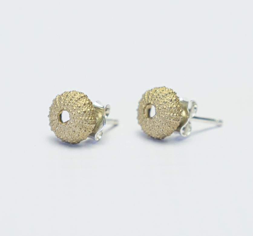 Mini Brass Sea Urchin Stud Earrings