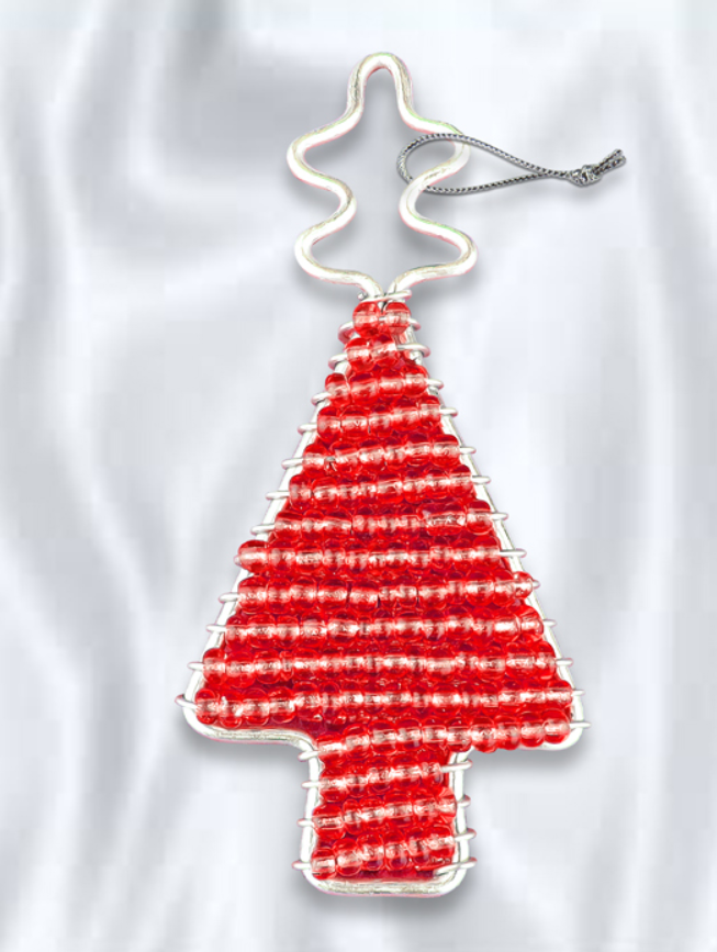 Beaded Hanging Christmas Tree Ornament
