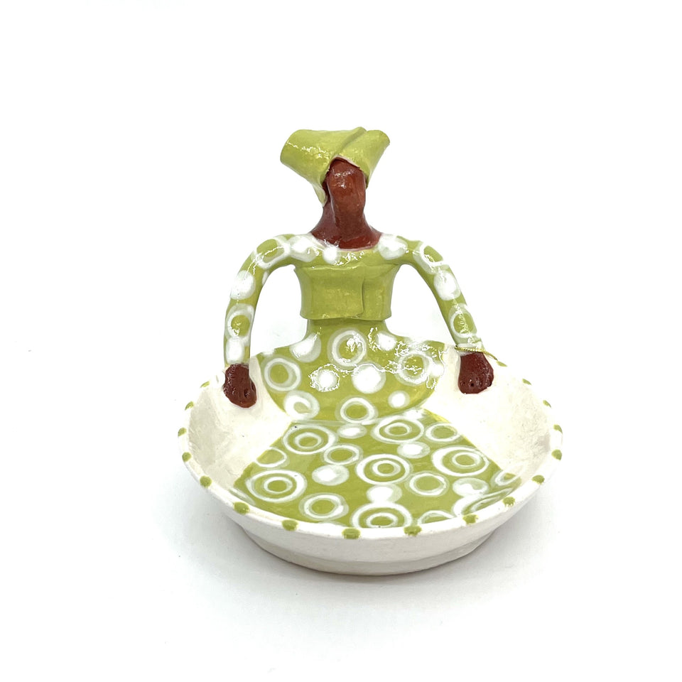 Ceramic 1 Lady Lime Candy Dish