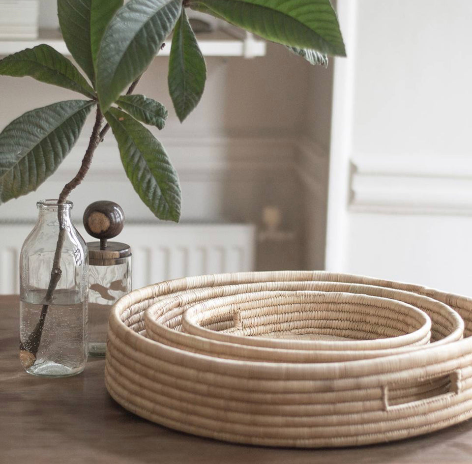 Natural Woven Basket Tray