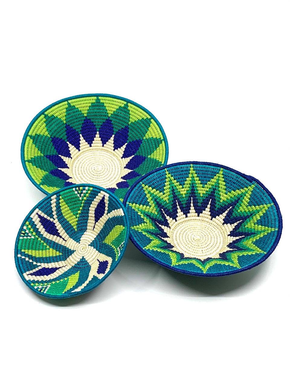 Sisal Weave Bowl - Blue & Green Tones