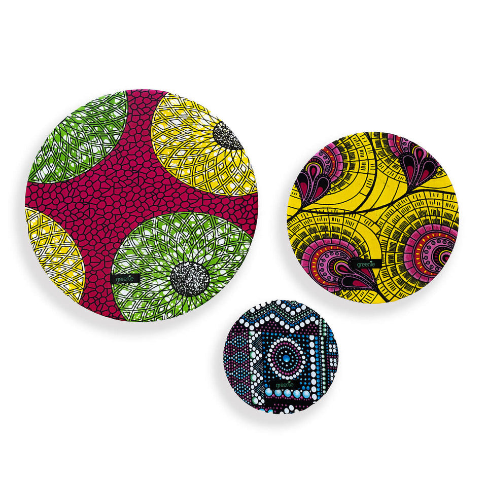 African Island Fabric Food Covers (set of 3)