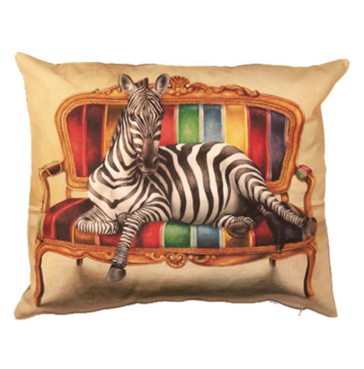 Wildlife At Leisure Decorative Pillow Cover - Zebra