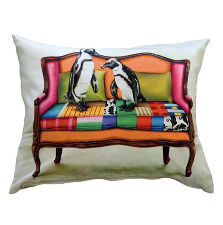 Wildlife At Leisure Decorative Pillow Cover - Penguins
