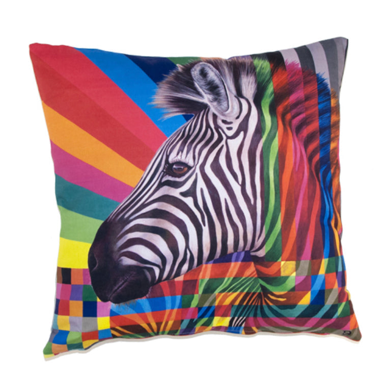 Wildlife In Color Pillow Cover - Zebra