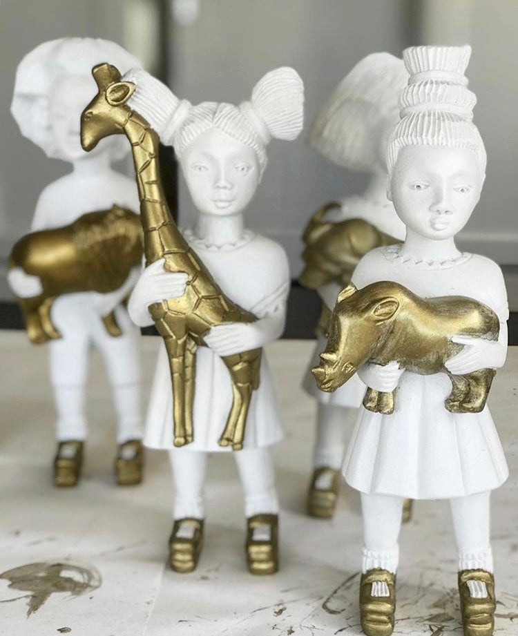 The Little Six Children Clonette Doll Figurines in White