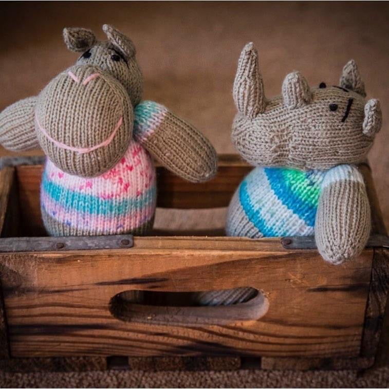 Mvuu - Hippo Hand Knitted Soft Toy