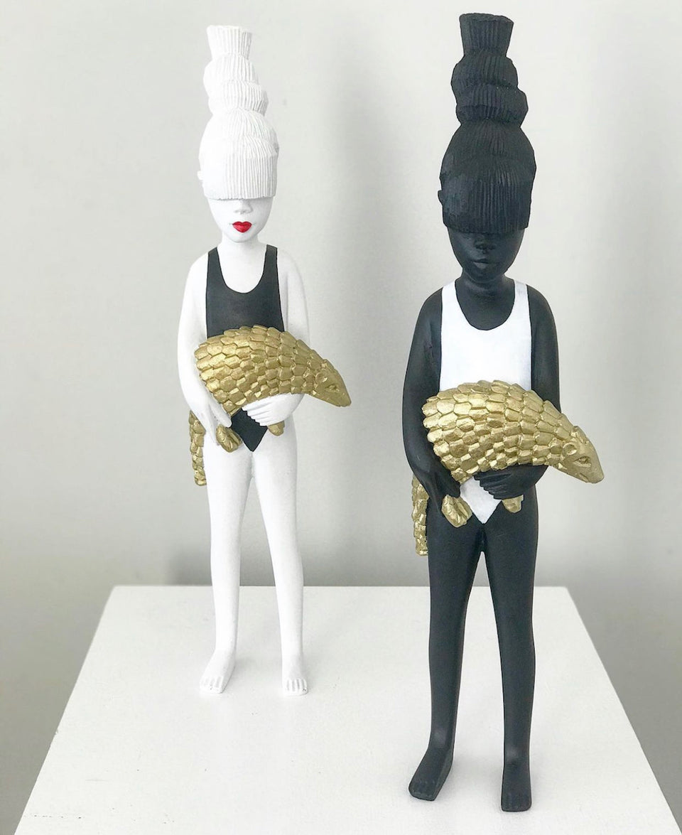 Pangolin Girl African Clonette Doll Figurine