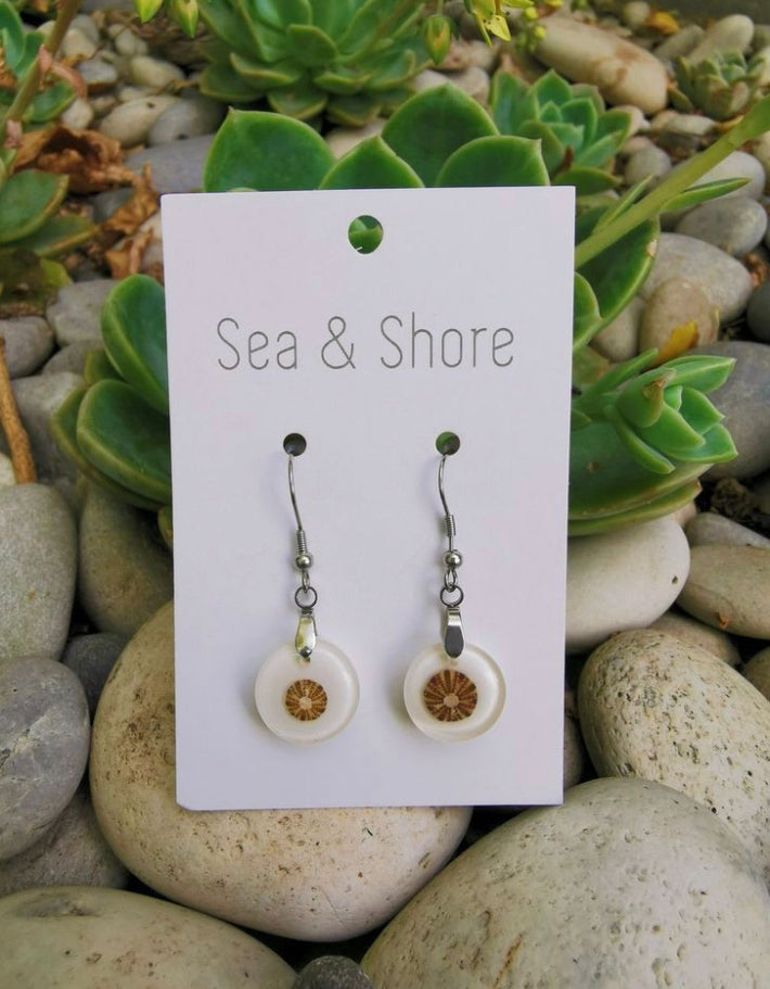 Sea Urchin Ocean Dangly Earrings