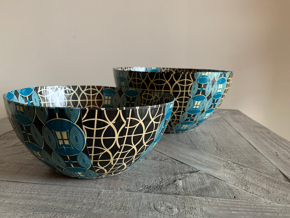 Wola Nani Shield Paper Mache Bowls