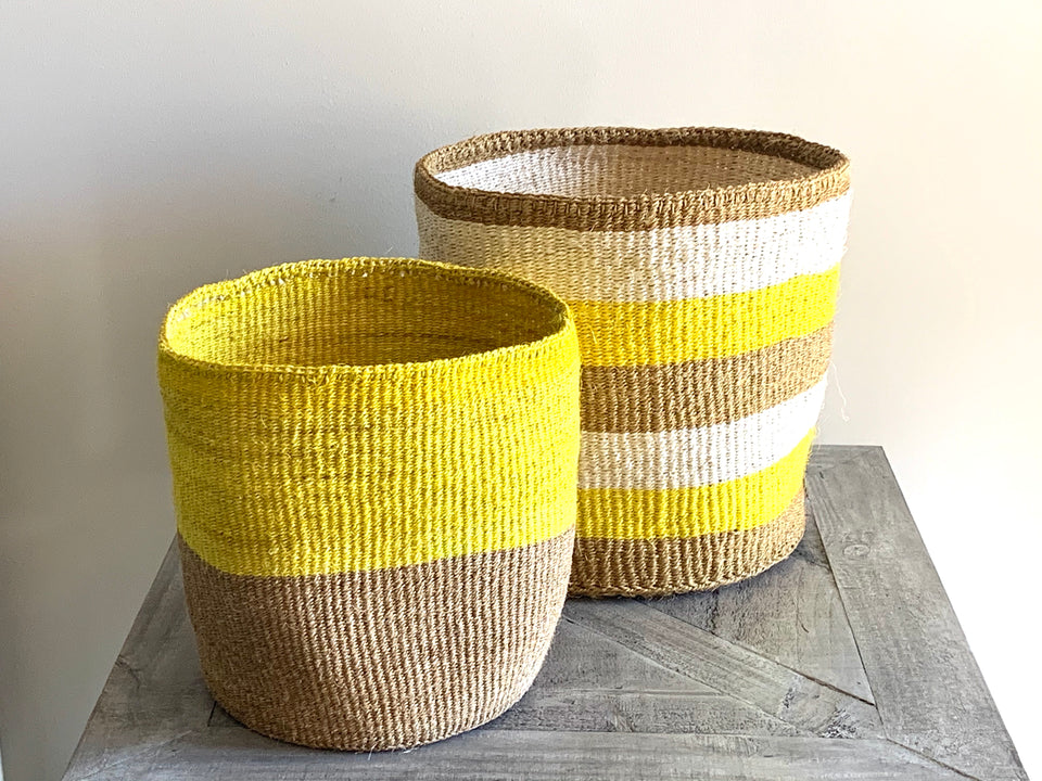 Yellow Sisal Baskets