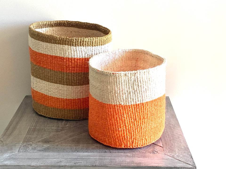 Orange Tone Sisal Baskets - Various Sizes