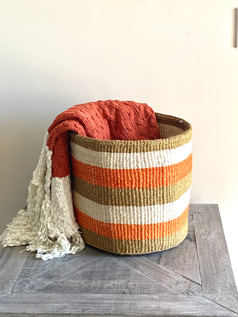 Orange Tone Sisal Baskets - Various Sizes