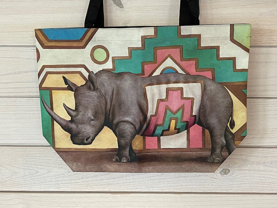 Ndebele Rhino Recycled Plastic Shopper Bag