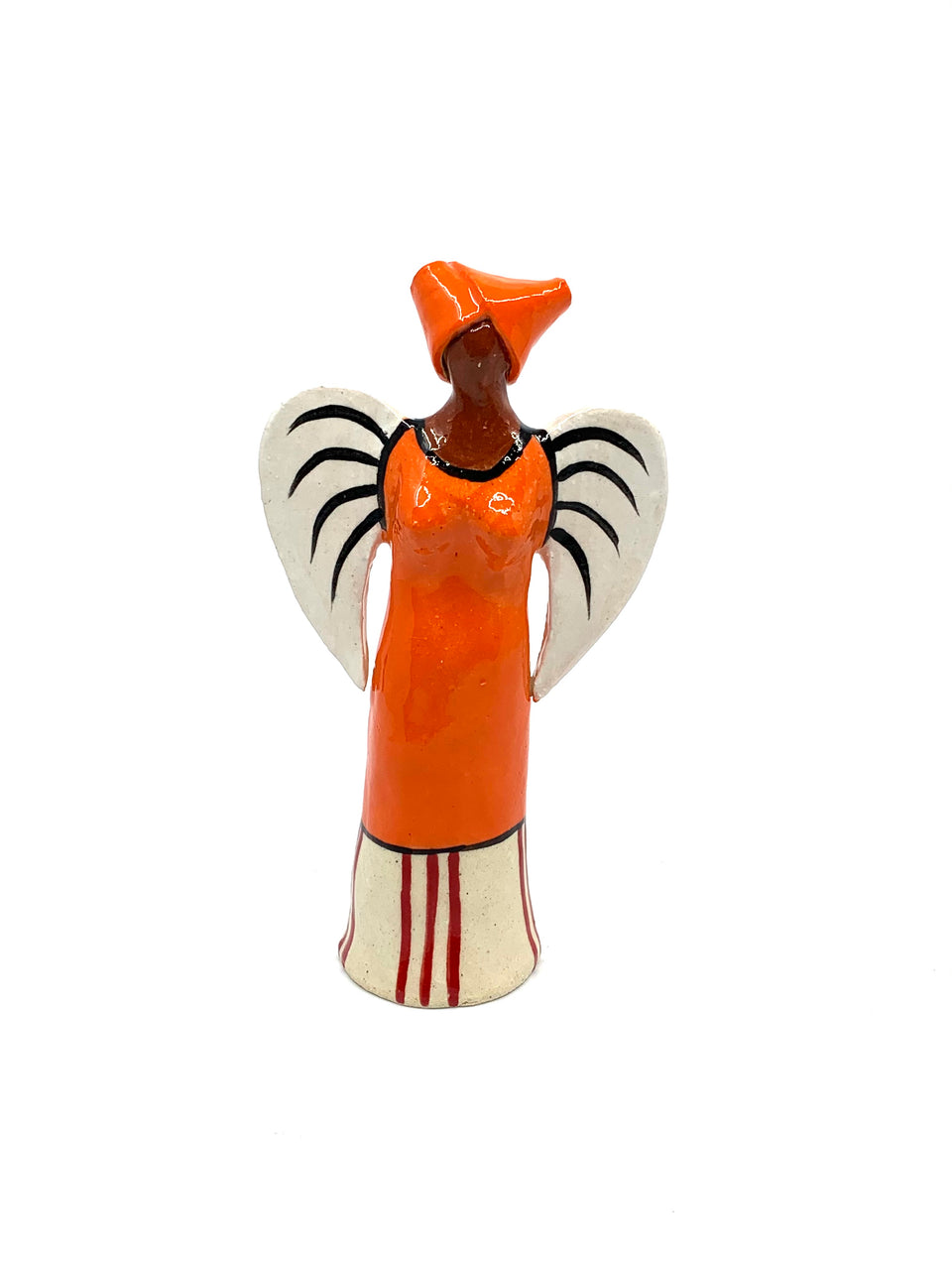 Ceramic Bright Standing African Angel