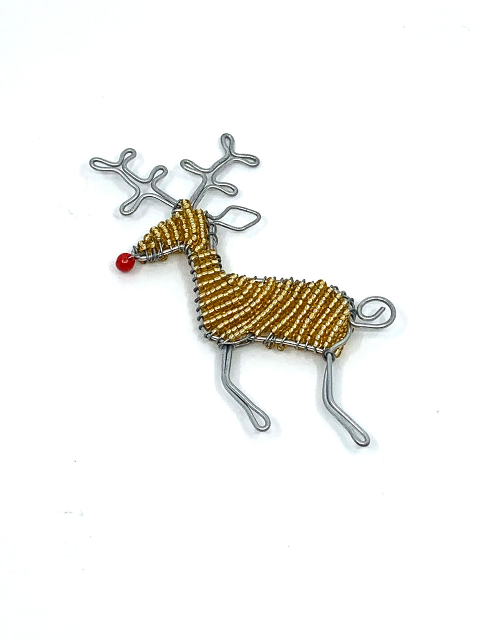 Zulu Beaded Reindeer Christmas Ornament