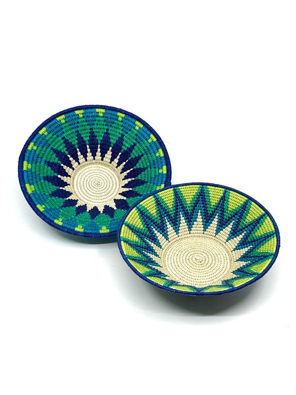 Sisal Weave Bowl - Blue & Green Tones