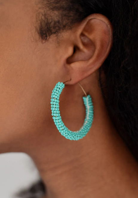 Jongoo Hoop Earrings (Turquoise)