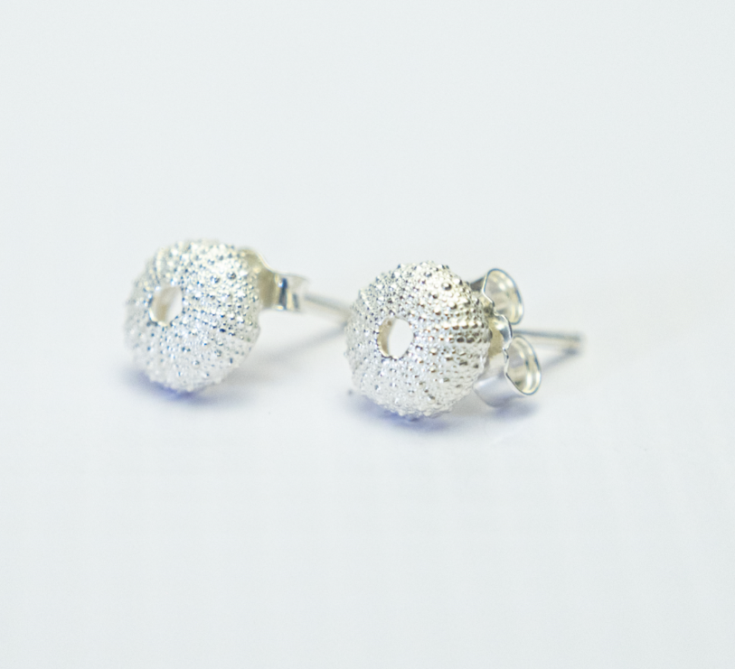 Sterling Silver Sea Urchin Stud Earrings