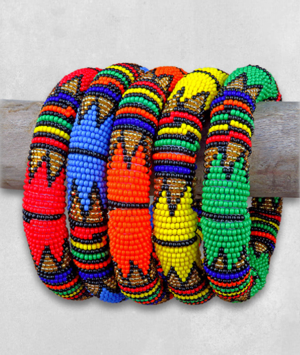Zulu Beaded Rope Bangle in Multicolor