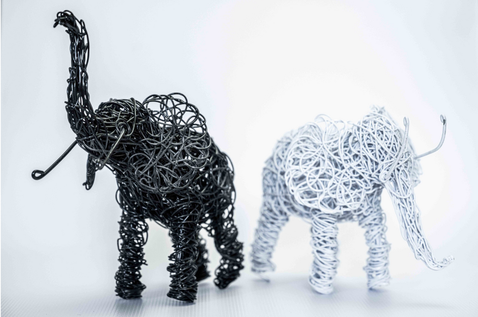 Elephant Wire Sculpture