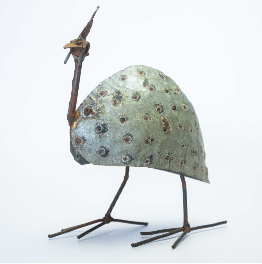 Recycled Metal Guinea Fowl Sculptures