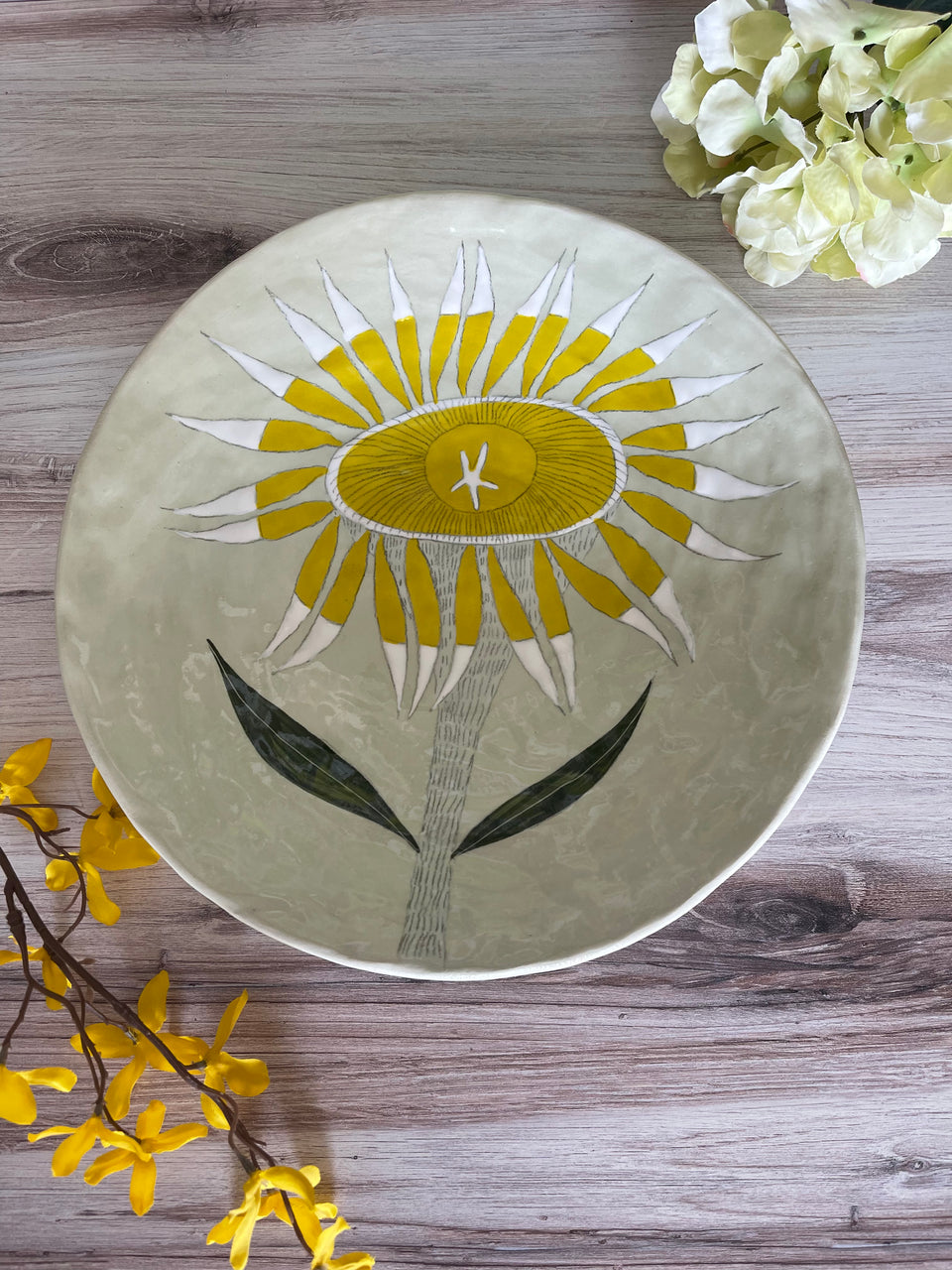 Gemma Orkin Ceramic Large Plate - Yellow Vygie