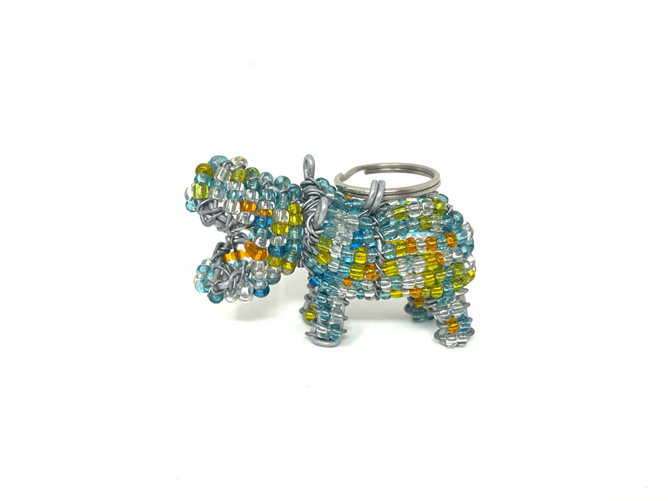 Beaded Hippo Key Chain