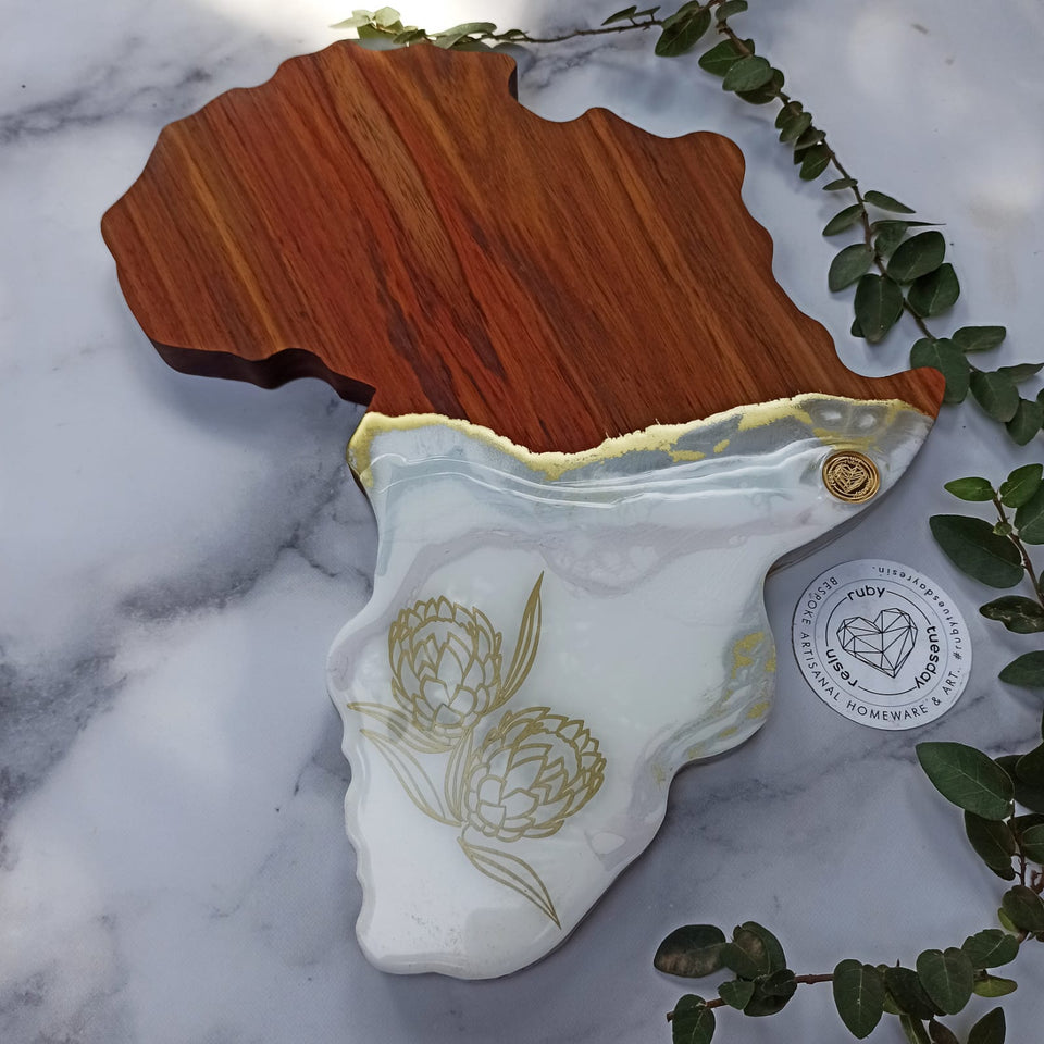 Ruby Tuesday Resin Protea African Serving Board