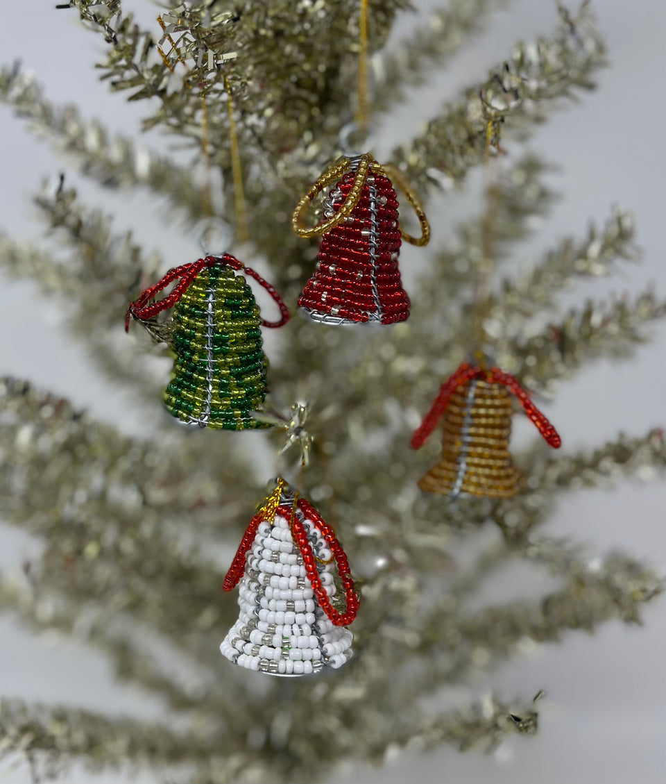 Beaded Bell Christmas Tree Ornament