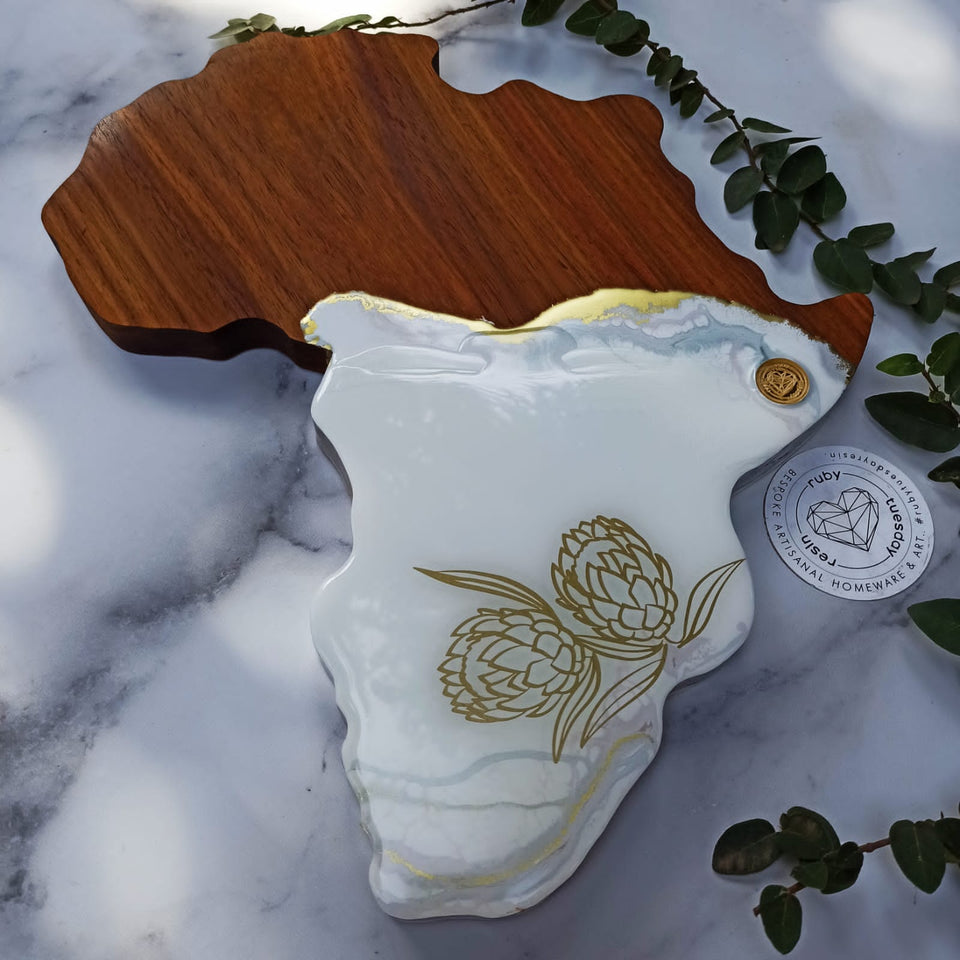 Ruby Tuesday Resin Protea African Serving Board