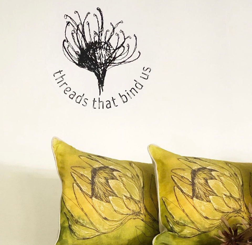 Chartreuse Protea Printed Pillow Cover