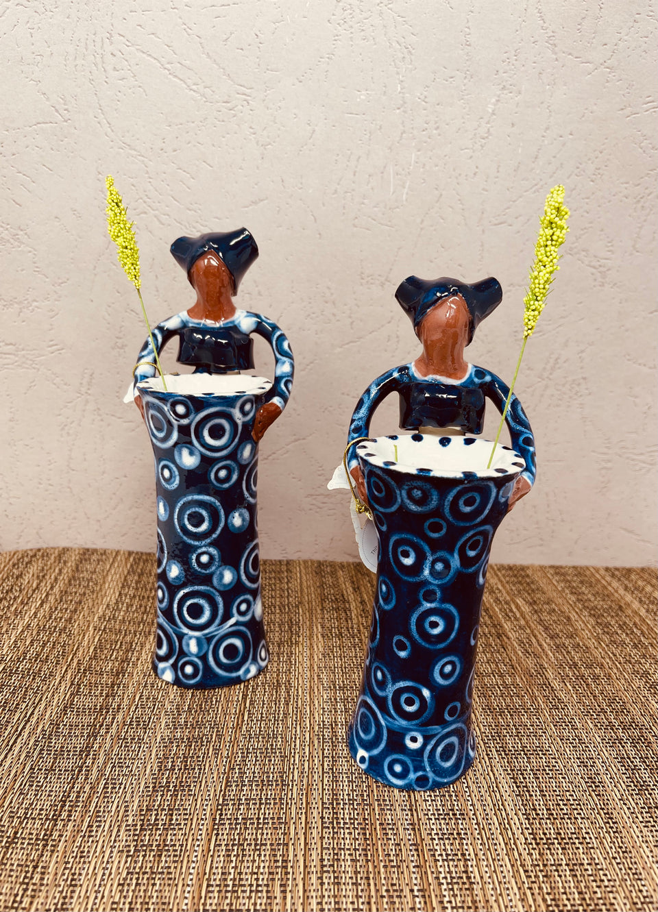 Ceramic African Lady Ubuntu Indigo Vase