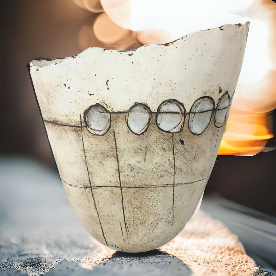 Ceramic African Linear Decorative Vase
